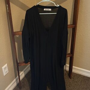 TBN Black V-Neck sweater Jumpsuit